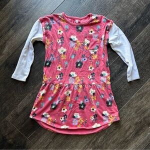 Tea Collection girls dress floral pink white size 7